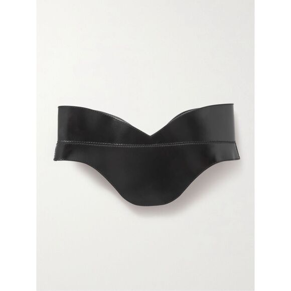 NWT ALEXANDER MCQUEEN Glossed-leather waist belt Size IT36/US0 $2,190 main image 6
